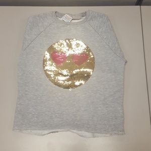 Zara Girls Flip Sequin Emoji Sweatshirt